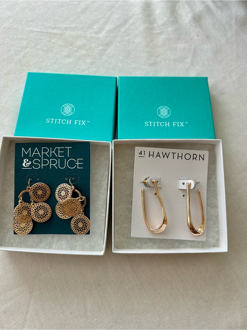 2 pair of gold earrings from Stitch Fix - Picture 4 of 4